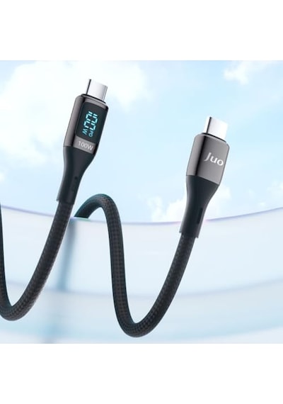 100w 5a Qc4.0 Dijital Led Ekranlı E-mark Çipli Usb Pd Type-c Hızlı Şarj Ve Data Kablosu 2 Metre Diğer
