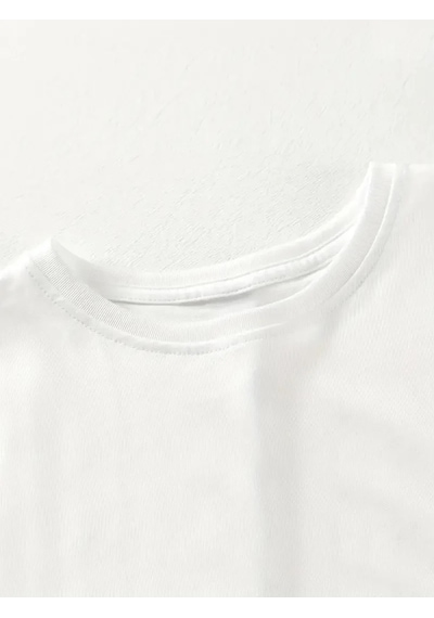 Kadın T-shirt Kısa Kollu, "umrumda Değil" Baskılı Tişort - Beyaz Beyaz