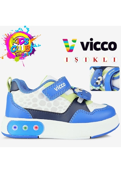 Vicco Borka Işıklı Ortopedik Çocuk Spor Ayakkabı Mavi
