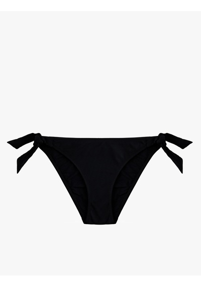 Koton Mat Kumaş Fiyonklu Bağlamalı Bikini Altı Siyah 6sak00023mm