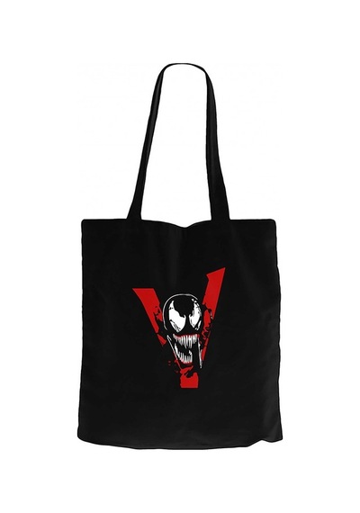 Venom V Siyah Kanvas Bez Çanta Siyah
