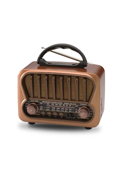 Nostaljik Görünümlü Bluetooth Mp3 Çalar Fm/am/sw Usb Tf Kart Destekli Şarjlı Retro Hoparlör