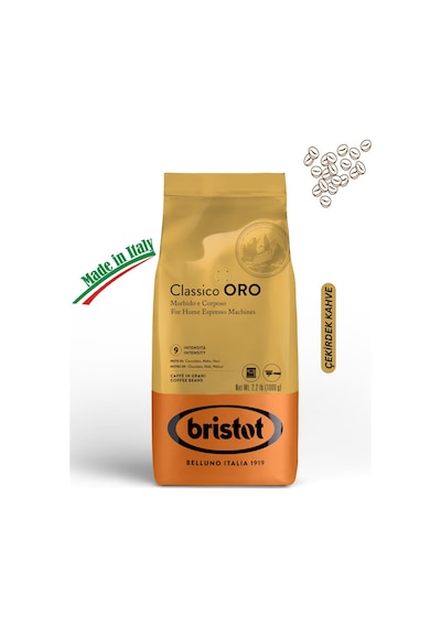 Bristot Classico Oro Orta Kavrulmuş Premium İtalyan Espresso Çekirdek Kahve 1 KG
