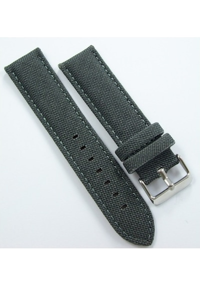Bizon Koyu Gri Kumaş Saat Kordonu 20Mm Dokuma Spor Perlon Kayışı