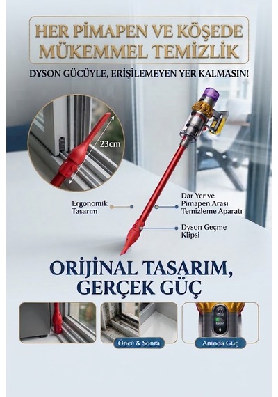 Dyson Uyumlu Süpürge Başlığı Dar Yerler,pimapen Temizleme Aparatı Dyson Süpürge Ucu