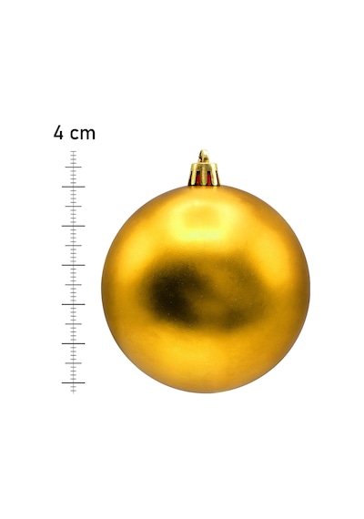 4 Cm 12li Mat Gold Cici Top Mat Yılbaşı Ağacı Süsü