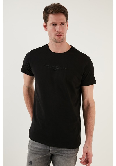 Buratti Pamuklu Slim Fit Bisiklet Yaka Erkek T Shirt 541Tactical Siyah