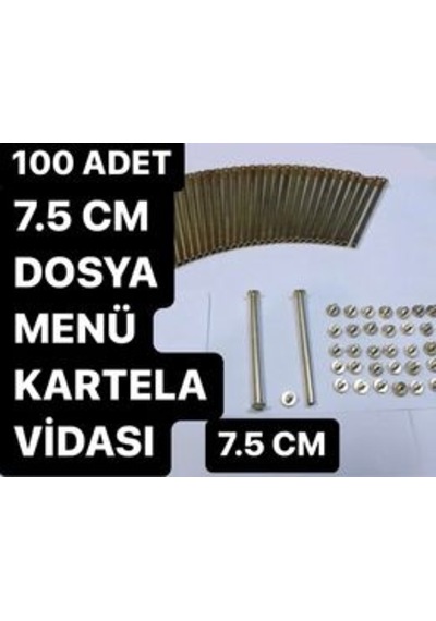 7.5 CM SARI DOSYA MENÜ KARTELA PLEKSİ VİDASI DIŞ ÇAP 5 MM