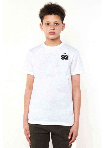 Qivi Bts Jin 92 Baskılı Unisex Çocuk Beyaz Tshirt