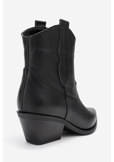 Luvishoes Luvi Shoes Elıa Siyah Cilt Hakiki Deri Kadın Western Bot Siyah