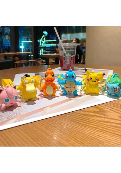 Psyduck Figürü Anahtarlık Aksesuar Çanta Süsü Silikon 3d Aksiyon Figürü Sarı