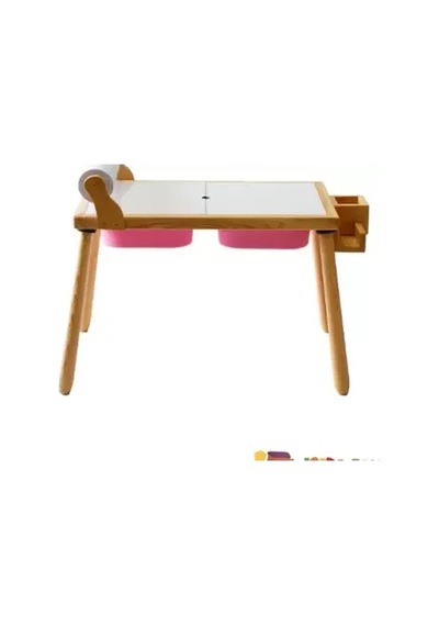 Wood&joy Rulo Aparatlı Duyusal Etkinlik Masası-pembe