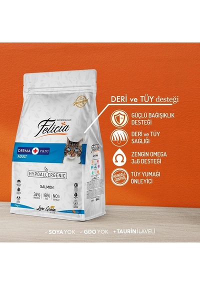 Tr Kuru Kedi Maması, Somonlu, Az Tahıllı, Yetişkin, Hipoalerjenik, 2 Kg