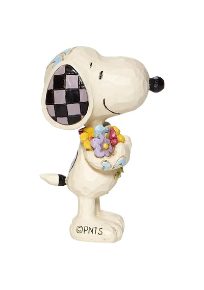 Enesco Peanuts By Jim Shore Snoopy Bahar Çiçekleri Tutan Minyatür Heykelcik, 7 Cm, Çok Renkli Diğer