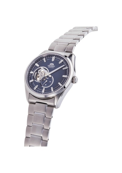 Orıent Kurmalı Otomatik Çelik Gri Open Heart Safir Cam Lacivert Kadran 41 Mm Erkek Kol Saati Metalik