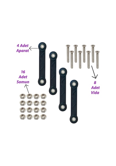 4 Adet Beşik Sallama Aparatı Siyah 15.5 Cm