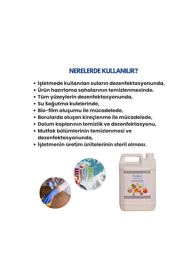 Bioxi Helal Belgeli Gıda Alanı Dezenfektanı Konsantre 5 L
