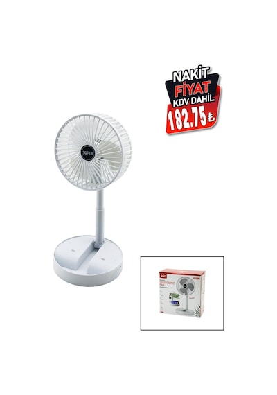 Masa Üstü Vantilatör Usb Şarjlı Katlanır Fan 16.4cm - Uzayan Ayak 12.5-19cm 180 Derece Dönebilen Telefonluklu Bwfn-11 Timya/go1395 197822