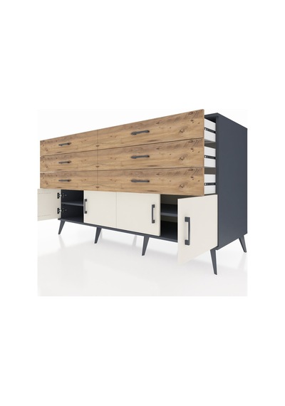 Kronos Konsol 2 Raflı 6 Çekmeceli 4 Kapaklı 176x59x99 Antrasit-ay Antrasit-aytaşı/çam Kronos Konsol 2 Raflı 6 Çekmeceli 4 Kapaklı 176x59x99 Antrasit-ay Antrasit-aytaşı/çam