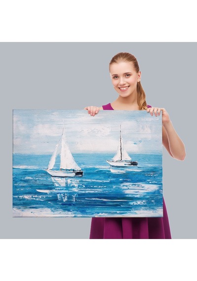 Es10 modagos067 Yaz Yelkenli Dekoratif Kanvas Duvar Tablosu-3711 (50 x 70)