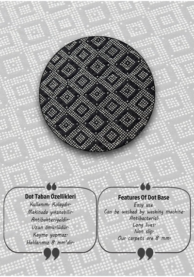 Chilai Home Black Frame Dekoratif Halı Djt Yıkanabilir Kaymaz Taban Halı Modern Çok Renkli
