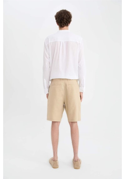 DeFacto %100 Keten Regular Fit Yazlık Bermuda Şort D9931AX25SMBG732