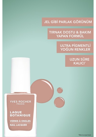 Yves Rocher Laque Botanique Ultra Parlak Renkli Vegan Oje - 12 Bej Pembe Tırnak Dostu & Vegan