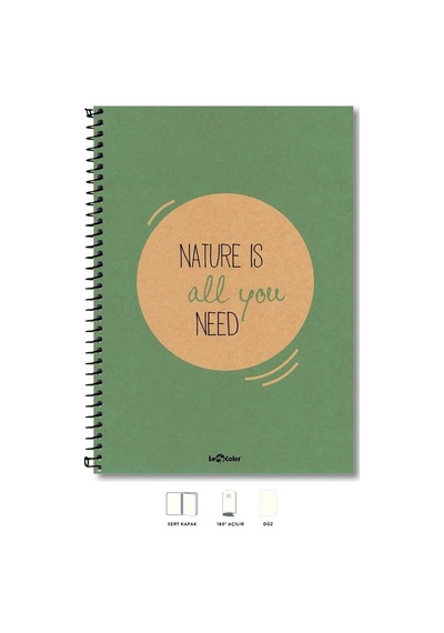 A4 Defter Düz 200 Syf Yeşil Eco