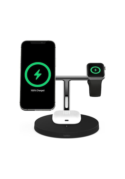 Belkin Wız009vfbk-v2 Boostcharge Pro 3in1 Qi2 15w Magsafe Şarj Standı - Siyah