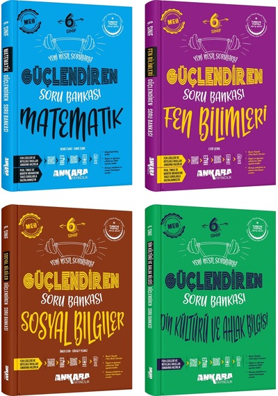 Ankara 2025 6. Sınıf Matematik + Fen Bilgisi + Sosyal + Din Kültürü Güçlendiren Soru Seti 4 Kitap Güncel Müfredat