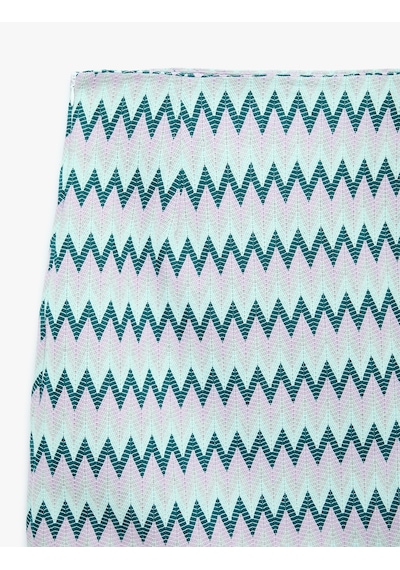 Koton Koton X Sibil Çetinkaya - Geometrik Desenli A Kesim Mini Etek Lila Desenli 6sak10106uk