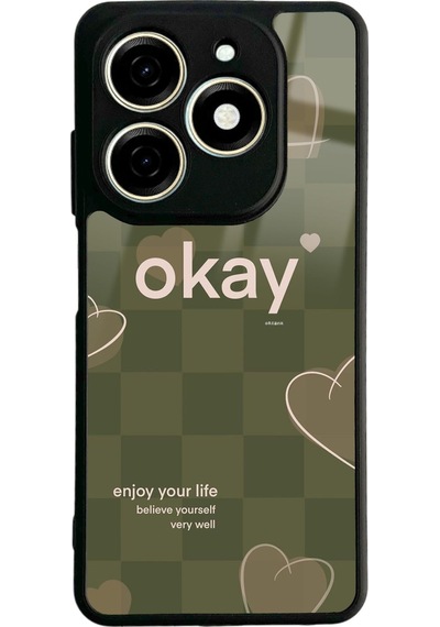 Tecno Spark 20c Enjoy Your Life Tasarımlı Glossy Telefon Kılıfı Siyah