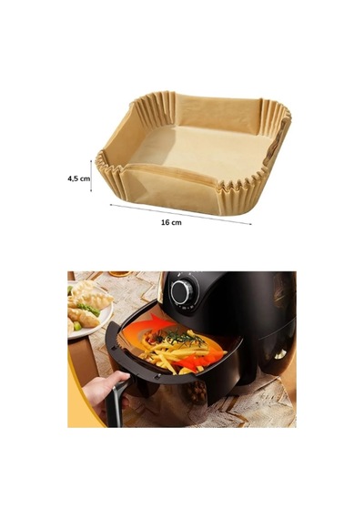 Xl / Xxl Airfryer Pişirme Kağıdı 50li Yağlı Kağıt Kraft Kare