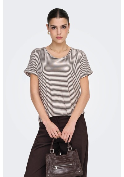 Jdy Jdysıssy Kadın Basic T-shirt Kısa Kollu O-neck T-shirt Kahverengi