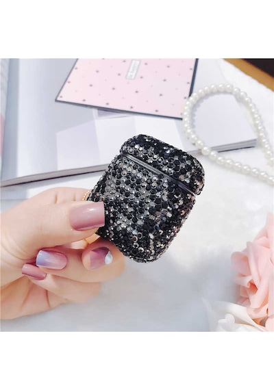 Apple Uyumlu AirPods 1. / 2. Nesil Kılıf Taşlı Parlak Diamond Silikon Case 001