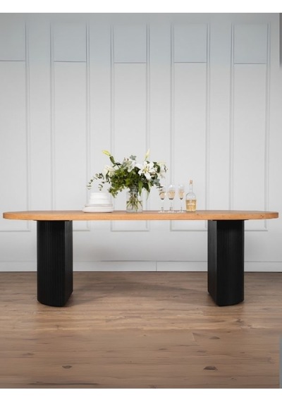 Zeno Ahşap Bohem Yemek Masası 90x200 Siyah - Ahşap