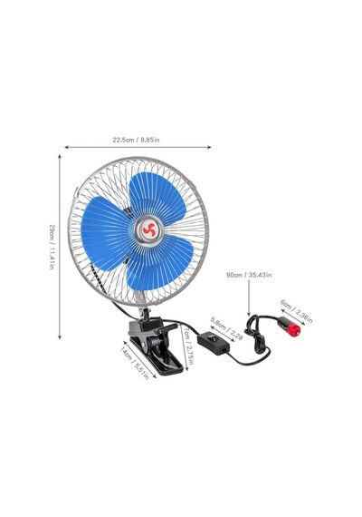 Araç Araba Tır Kamyon Mandallı 12v 6 İnç Vantilatör Fan Soğutucu
