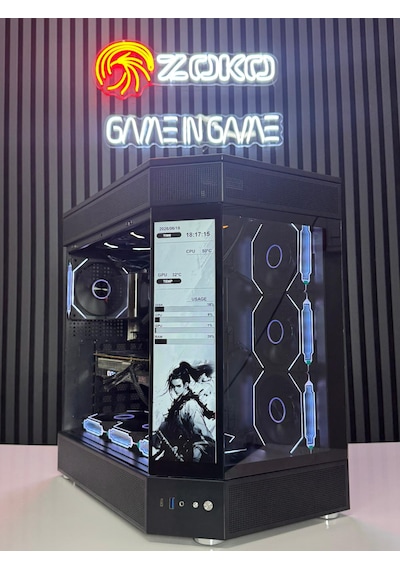 Zoko Tank Siyah 12,6 Lcd Ekranlı 7x12cm Argb Fanlı Kumandalı Akvaryum Kasa