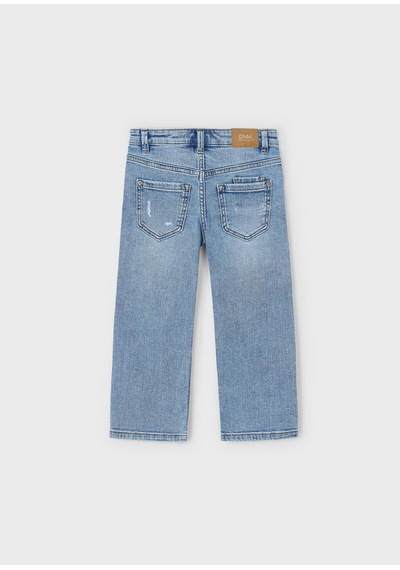 Erkek Çocuk Geniş Paça Kot Pantolon Mavi Mavi