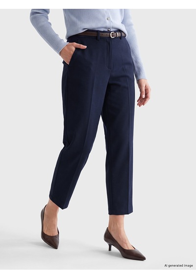 Lcw Vision Lacivert Beli Kemerli Kadın Kumaş Pantolon