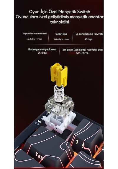 Ak680 Max Rapid Trigger Manyetik Switch Mekanik Kablolu Klavye Rgb 0.125 Ms Ultra Düşük Gecikme