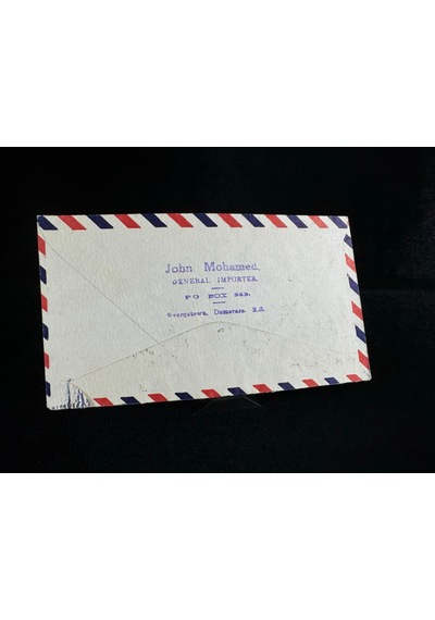 Uçak Postası Air Mail 1946 Yılında British Guiana'dan Amerika'ya Postalanmış 2x 12 Cent Pullu