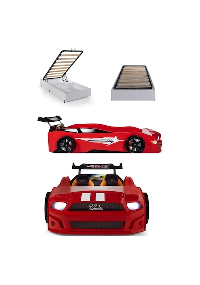 Bazalı Kırmızı Arabalı Yatak Sport Mst Işıklı 90x190 Cm Bazalı Kırmızı Arabalı Yatak Sport Mst Işıklı 90x190 Cm