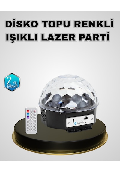 Bluetooth Hoparlörlü Led Disko Işığı Müzik Ritim Duyarlı Ve Taşınabilir Şeffaf