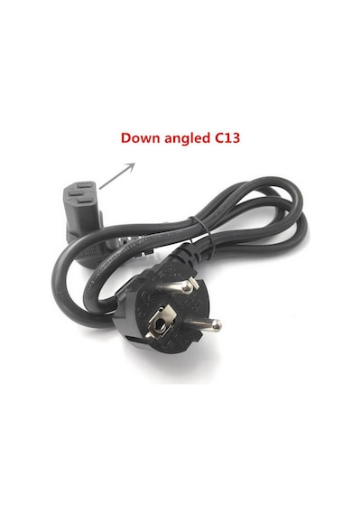 C13 Power Kablosu 90° Derece Dirsek L Uç - Dik Açılı - 1.8 mt