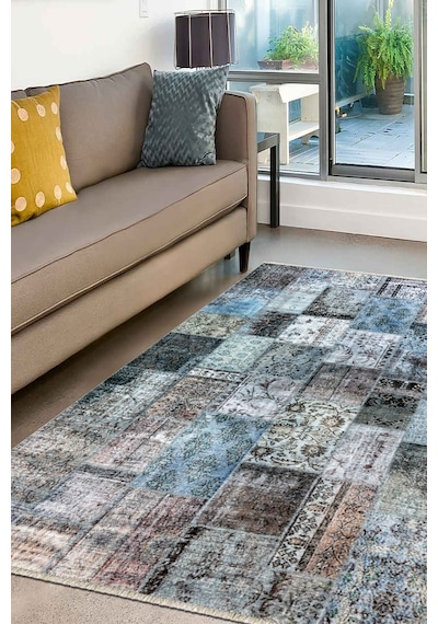 Kilimista Efes 2305 Kolay Temizlenen Dekoratif Yıkanılabilir Balkon Salon Halısı Mutfak Halısı Kilim Yolluk Çok Renkli