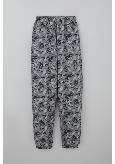 Breeze Erkek Çocuk Pijama Takımı Kamuflaj Desenli 9-12 Yaş, Gri