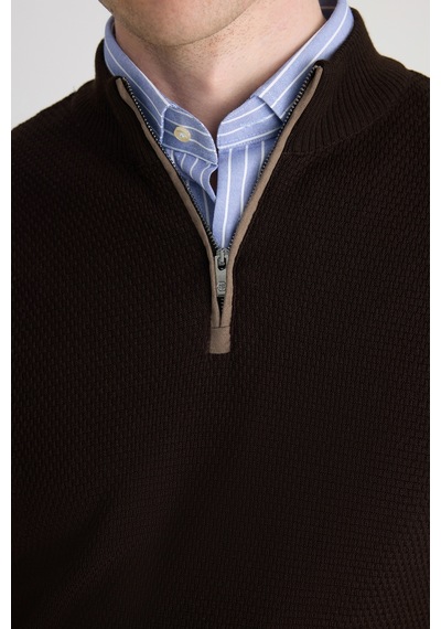 D's Damat Ds Damat Regular Fit Kahverengi Petek Örgü Kazak 5hf063902155m Çok Renkli