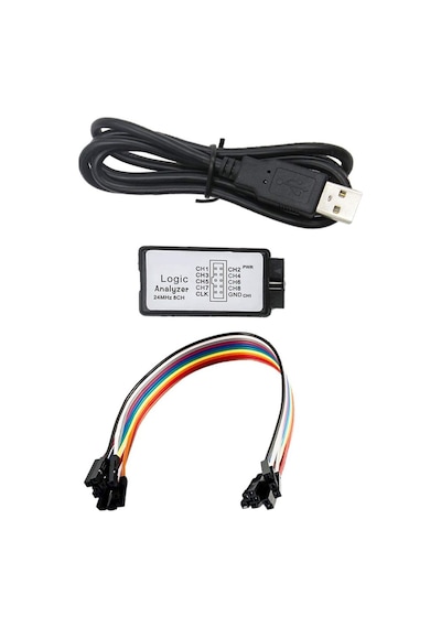 USB Lojik Analizör 24 MHz 8 Kanal SPI I2C Uart CAN DMX-512 I2S Manchester 1-Wire UNI/O Seri Paralel Arm FPGA Profesyonel