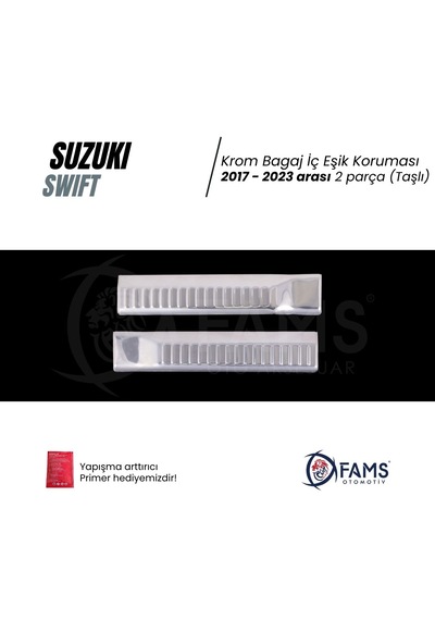 Suzuki Swift 2017-2023 Krom Bagaj Iç Eşik Koruma Taşlı 2 Prç.